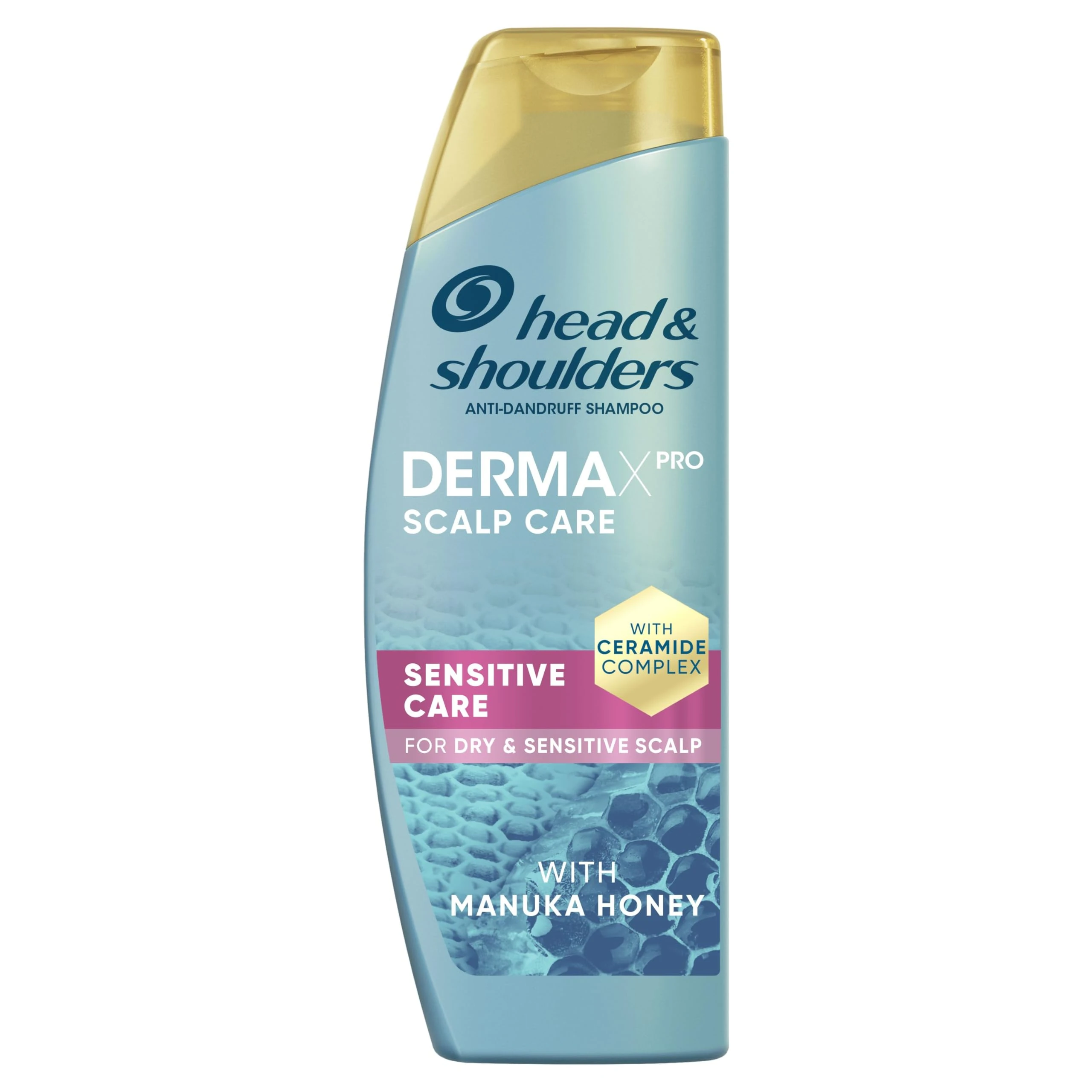 Head & Shoulders DermaXPro Sensitive Care Anti Dandruff Shampoo 300ml with Manuka Honey and Ceramide Complex. Gently Moisturises Dry Scalp and Helps Reinforce the Skin Barrier for Flake-Free Hair