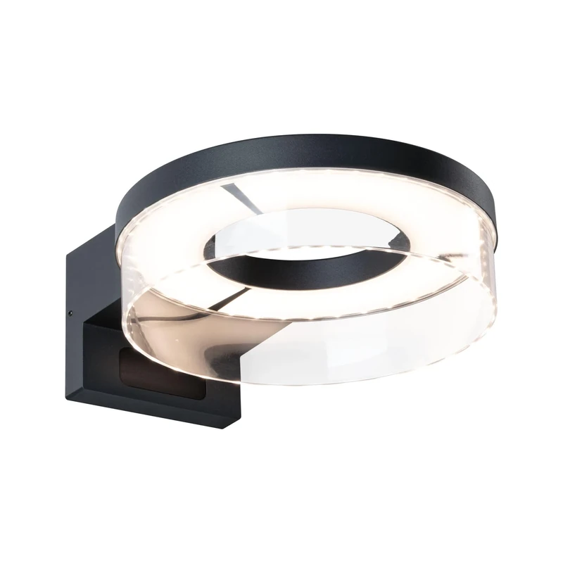 Paulmann 93111 LED Outdoor Wall luminaire Capera Motion Sensor IP44 231mm 3000K 8 / 1x1.2W 700lm 230V Anthracite Aluminium