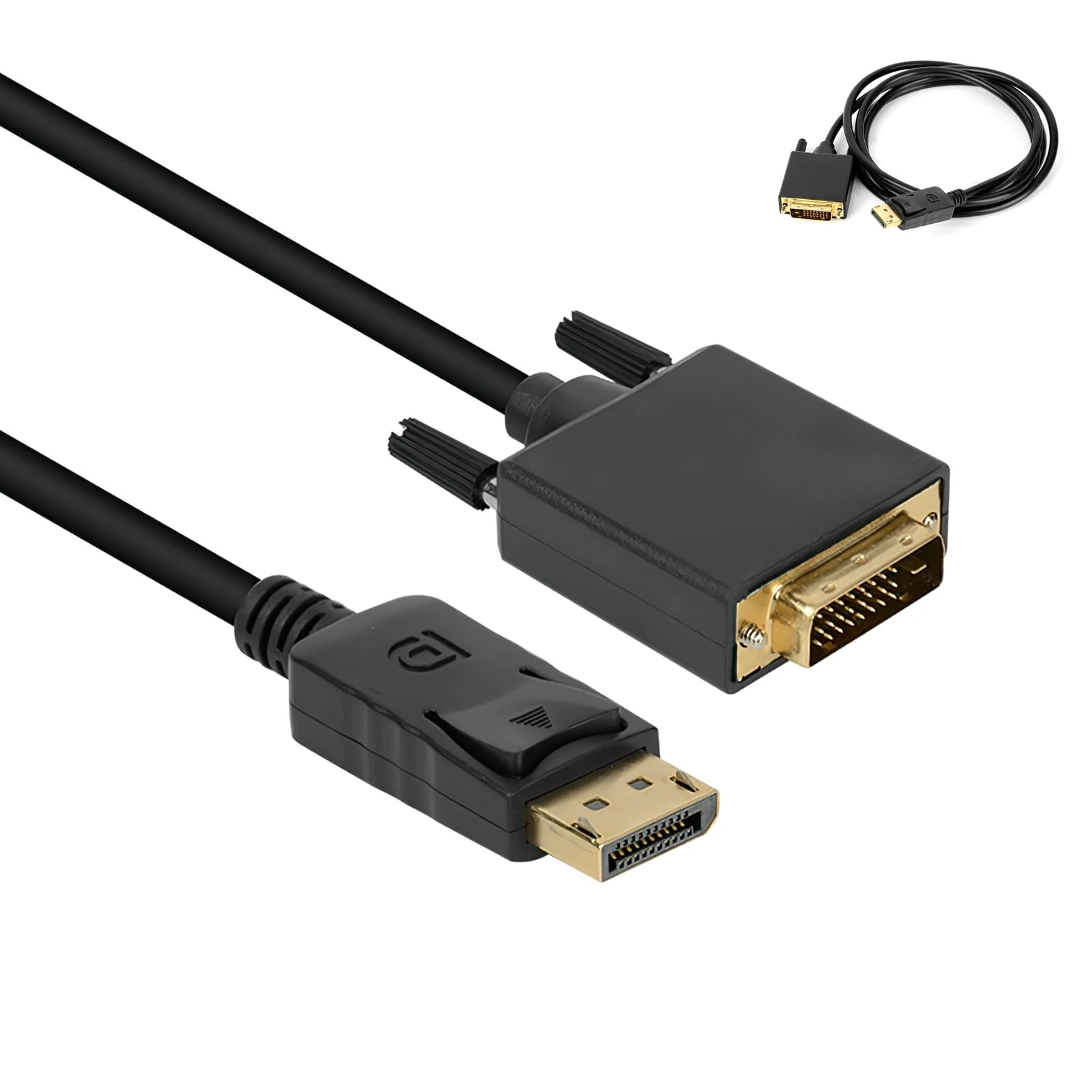 Plimbin DisplayPort to DVI Cable 6 Feet, High-Definition 1080p, Gold-Plated Displayport Cable Male to Male DisplayPort to DVI Adapter Cord Cable for PC, Laptop, Monitor, Projector