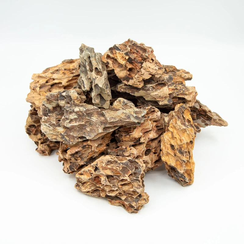 iQuatics Dragon Rock for Aquariums Centerpiece, Natural Stone Formation for Fish Tank Decor Aquascape. Tropical Aquarium, Planted Aquarium Varied Colouration - 10KG