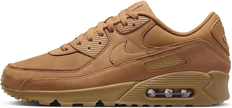 Nike Men's AIR MAX 90 PRM WNTR TRK3 Sneaker, Flax/Wheat-Gum Light Brown, 6.5