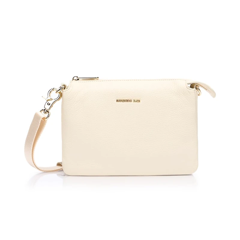 Mandarina Duck Women Mellow Leather Clutch Bag, Almond, Taglia Unica