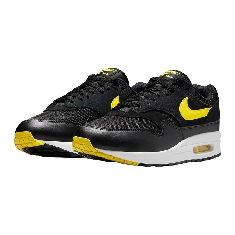 NIKE FZ5808 AIR MAX 1 ESS Men Black/Opti Yellow-Summit White UK 7.5