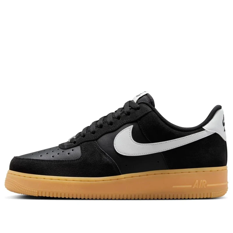 NIKE FQ8714-004 Air Force 1 '07 LV8 Men Black/Summit White-Gum Light Brown UK 7.5