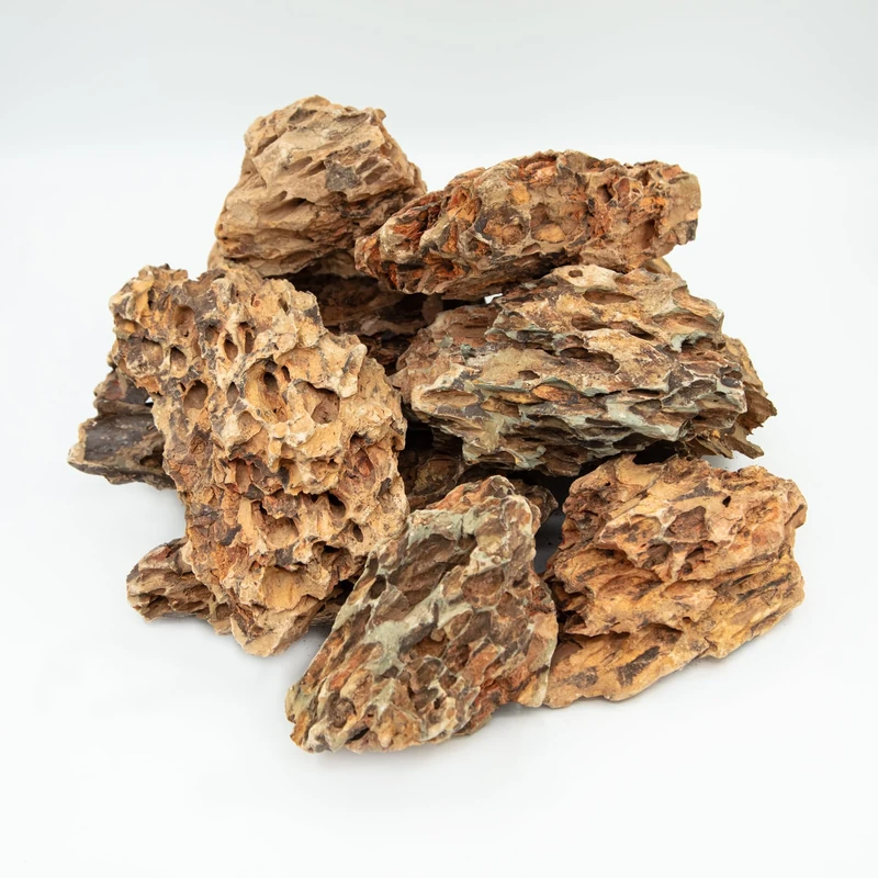 iQuatics Dragon Rock for Aquariums Centerpiece, Natural Stone Formation for Fish Tank Decor Aquascape. Tropical Aquarium, Planted Aquarium Varied ColouratioN - 15KG