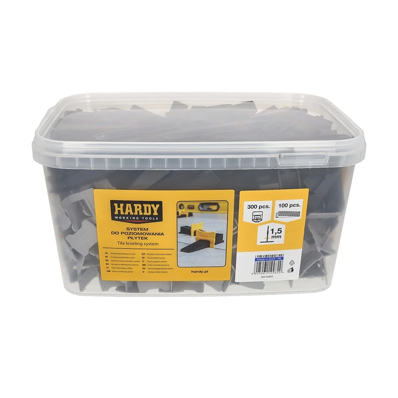 Hardy Clips 1.5mm 300pcs + Wedges 100pcs Bucket