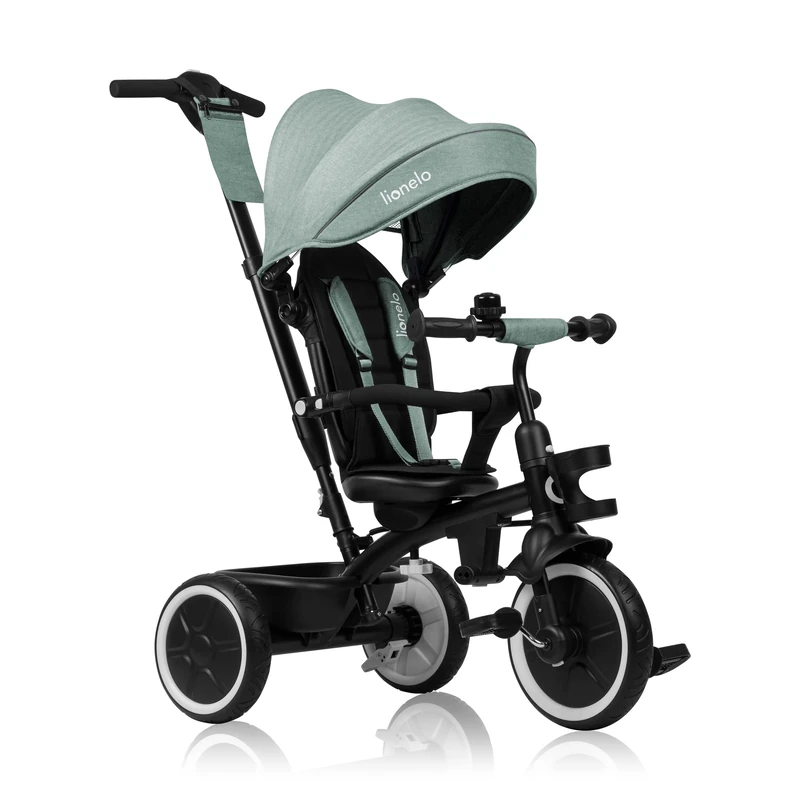 Lionelo Berry 2in1 Tricycle Stroller Trike for Kids from 1 year old to 25 kg 360° Rotating Seat, Adjustable Parent Steering Handle, Grows with Child, Free-Wheel with Footrest Mode, Canopy & Cup Holder