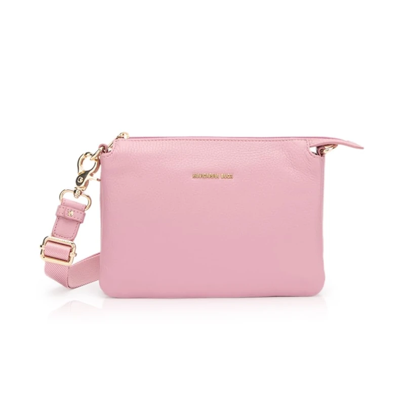 Mandarina Duck Women Mellow Leather Clutch Bag, Pink Lilac, Taglia Unica