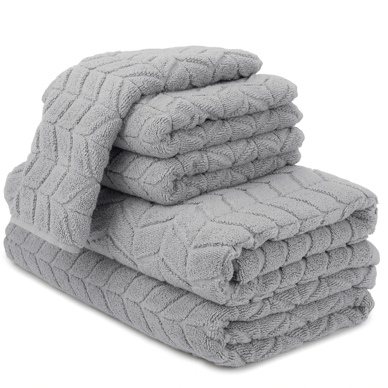 Ultra Soft & Stylish 700 GSM Luxury Bath Towels - 100% Zero-Twist, Long-Staple Cotton - Remarkably Absorbent & Quick Drying - 6 Piece Towel Set (Pewter Grey)