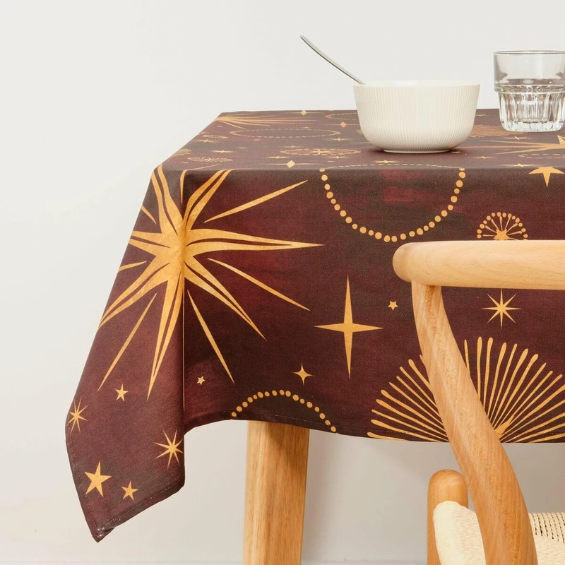 Muaré Stain Resistant Resin Tablecloth Christmas 140 x 140 cm
