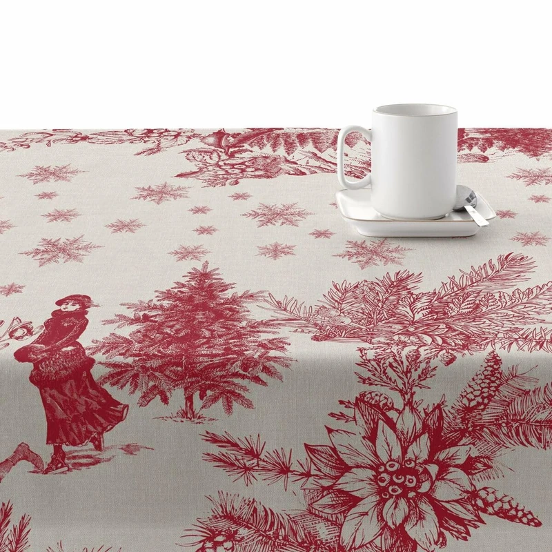 Muaré Stain Resistant Resin Tablecloth Christmas Toile 140 x 140 cm