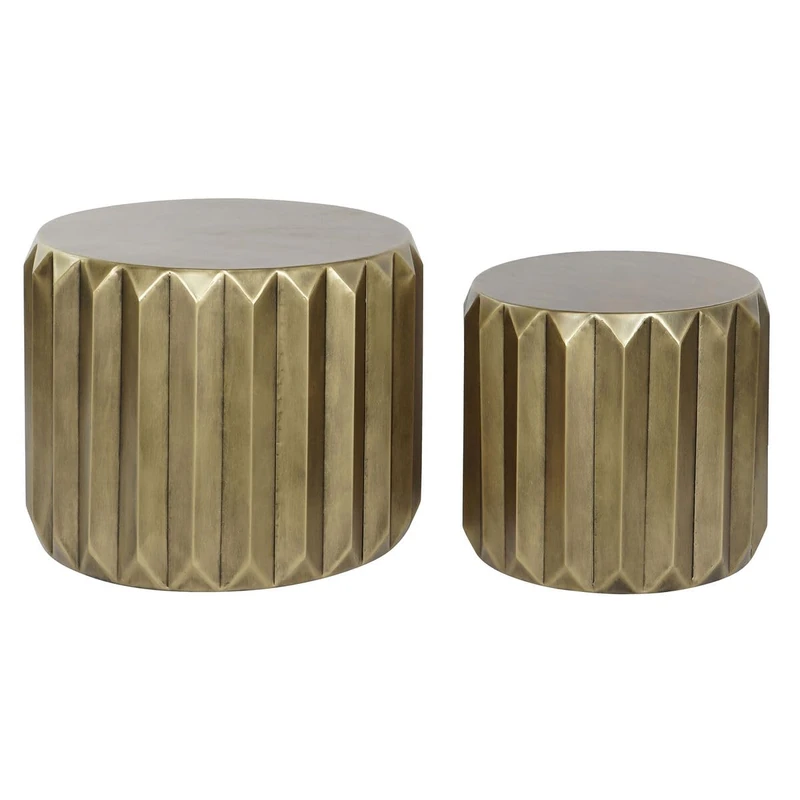 DKD Home Decor Set of 2 tables Gold Metal 64 x 64 x 50 cm