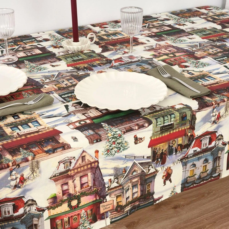 Muaré Belum Christmas City Stain Resistant Resin Tablecloth 300 x 140 cm