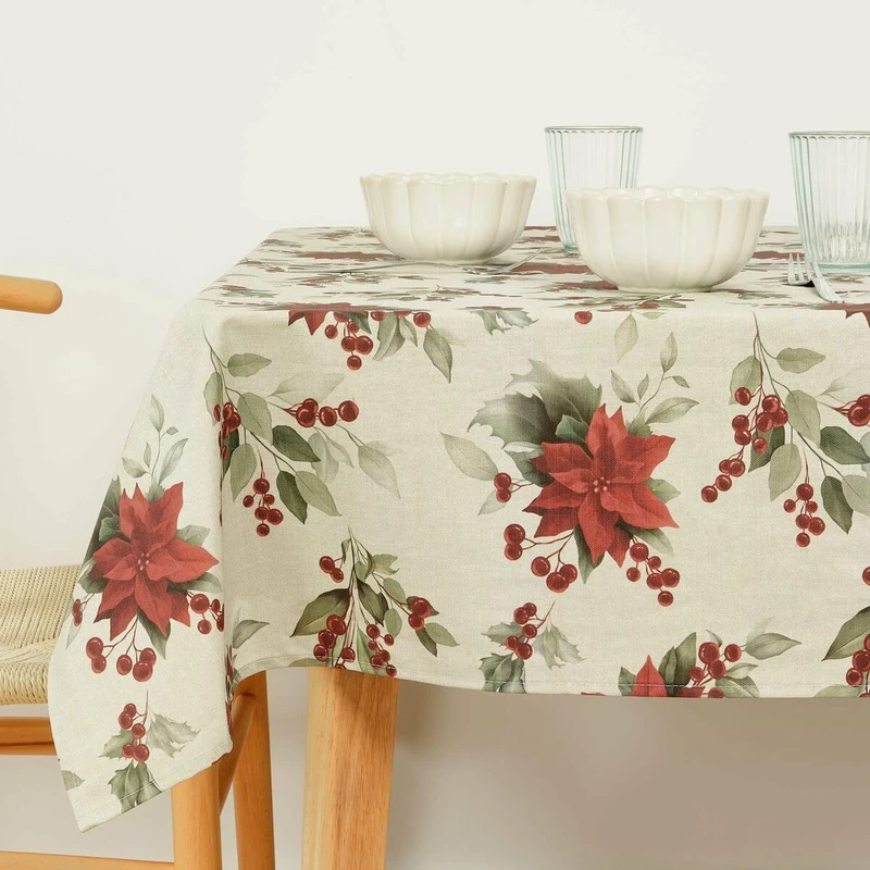 Muaré Stain Resistant Resin Tablecloth Christmas 250 x 140 cm