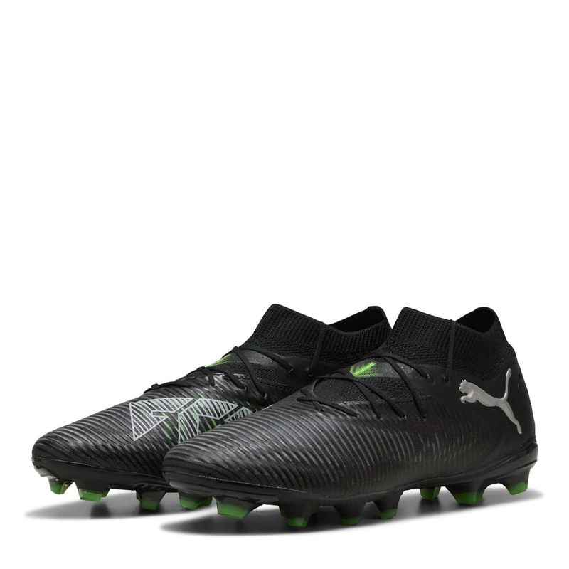 Puma Unisex Future 8 PRO Firm Ground/Artifical Ground Football Boots, Puma Black-Cool Light Gray-Fluo Green, 11.5 UK