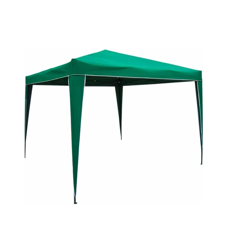 Folding Gazebo with Transport Bag - UV Resistant Steel with Polyester Cover for Garden, 3 x 3 m, Green