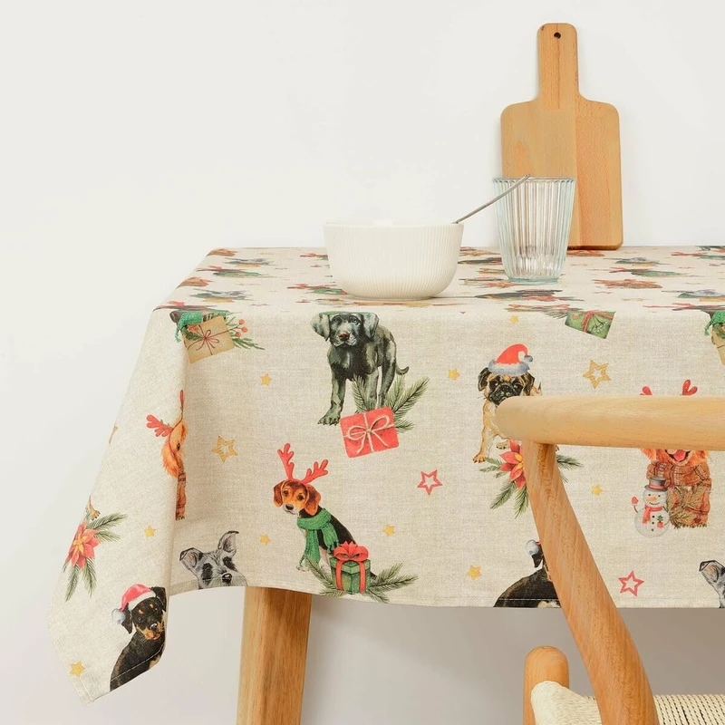 Muaré Stain Resistant Resin Tablecloth Christmas 300 x 140 cm