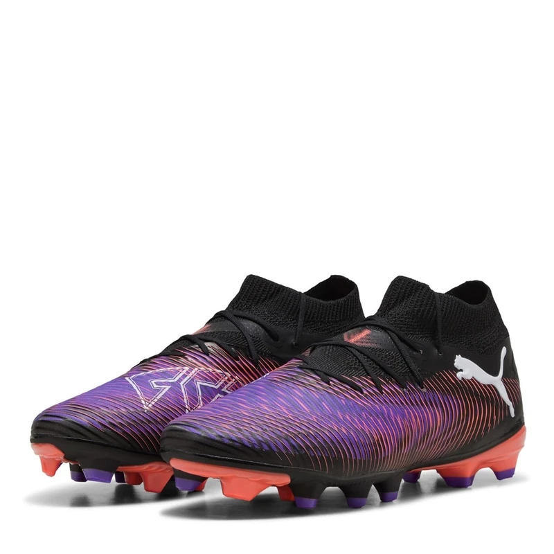 PUMA Unisex Future 8 PRO Firm Ground/Artifical Ground Football Boots, PUMA Black-PUMA White-Glowing Red, 8 UK