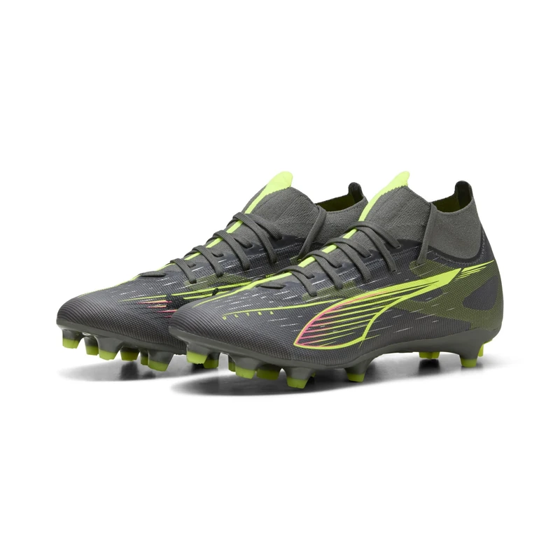 Puma Women's Ultra 5 Match+ Firm Ground/Artifical Ground Football Boots, Matte Aged Silver-Yellow Alert-Puma Aged Silver, 7.5 UK
