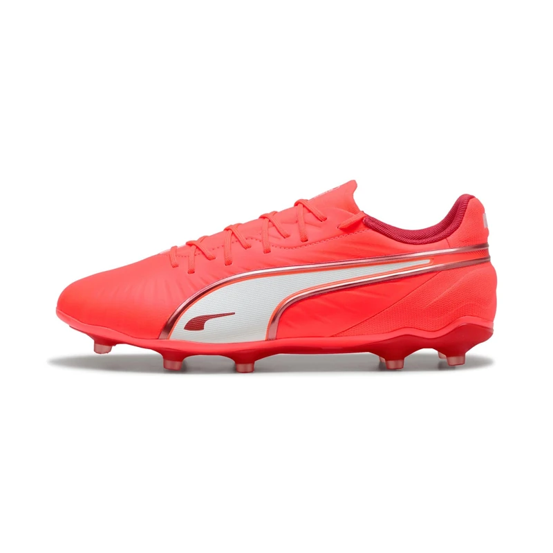 PUMA Unisex King Match Firm Ground/Artifical Ground Football Boots, Glowing Red-PUMA White-Red Fire, 9.5 UK