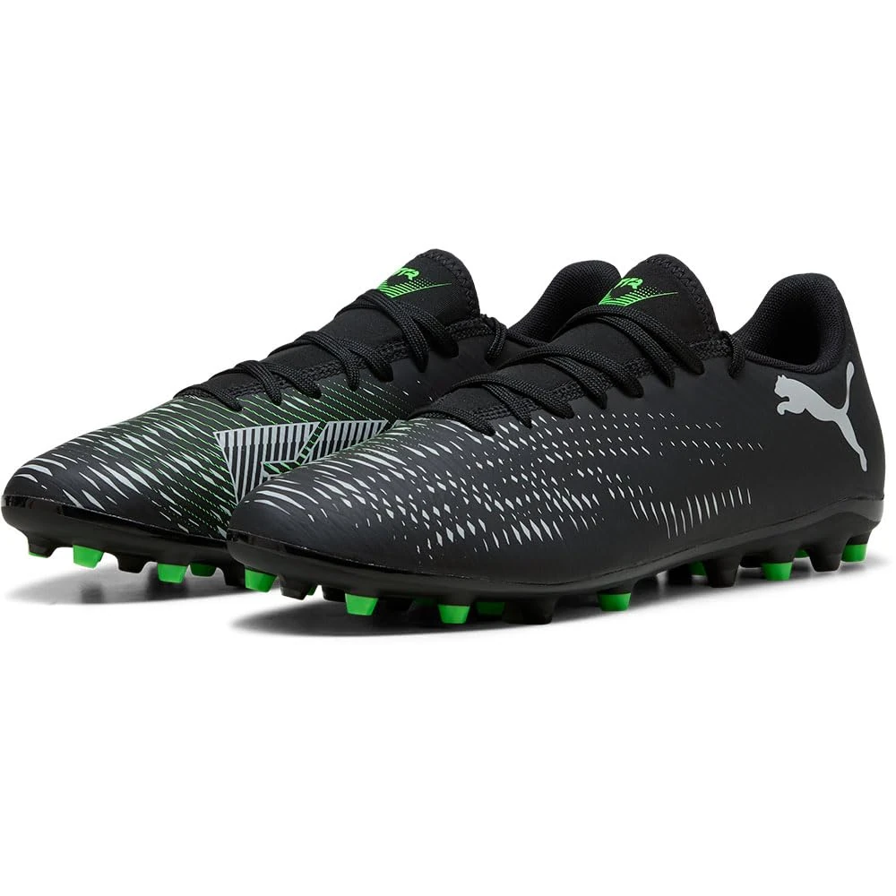 PUMA Unisex Future 8 Play MG Soccer Shoe, Black Silver-Fluo Green, 9 UK