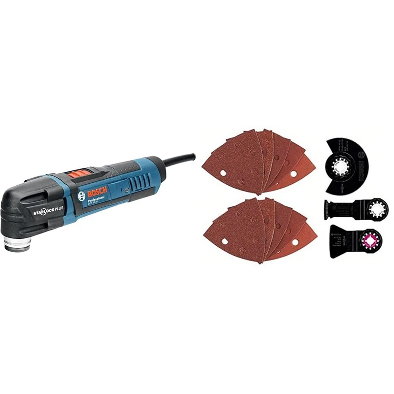 Bosch Professional GOP 30-28 Corded 240 V Multi-Cutter, L-Boxx + Universal set wood, metal, PVC, 13 pcs.