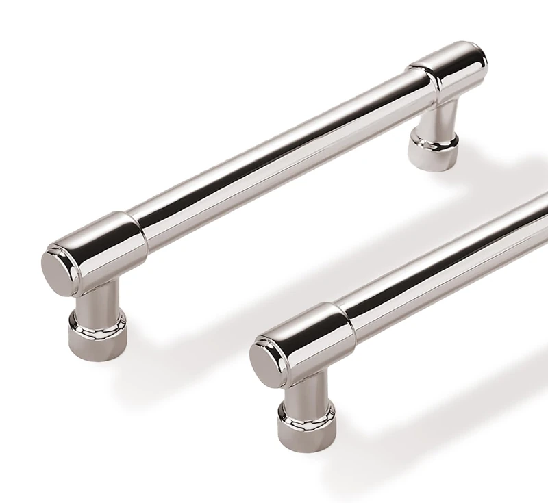 ZAUYX Solid Heavy Duty Jasper Pulls 10 Pack Polished Nickel Cabinet Pulls 3-3/4 Inch Hole Centers for Kitchen Cupboard Handles Modern Drawer Pulls Bathroom Cabinet Pulls