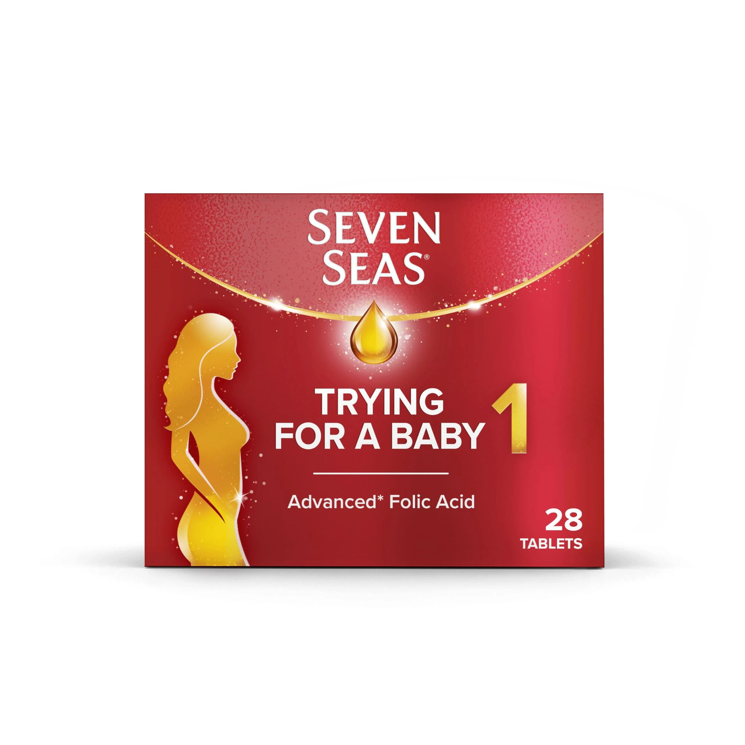 Seven Seas Trying For A Baby, Prenatal Vitamins, Pregnancy Planning Supplement With An Advanced* Folic Acid To Help Increase Folate Levels¹, Zinc and Iron, 28 Tablets, 4 Weeks