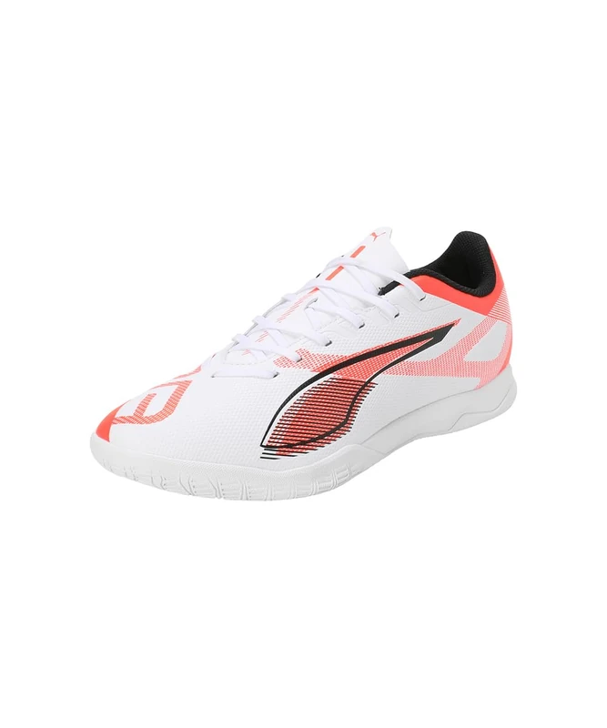 PUMA Unisex Ultra 5 Play IT Soccer Shoe, White Black-Glowing RED, 10.5 UK - Image 1