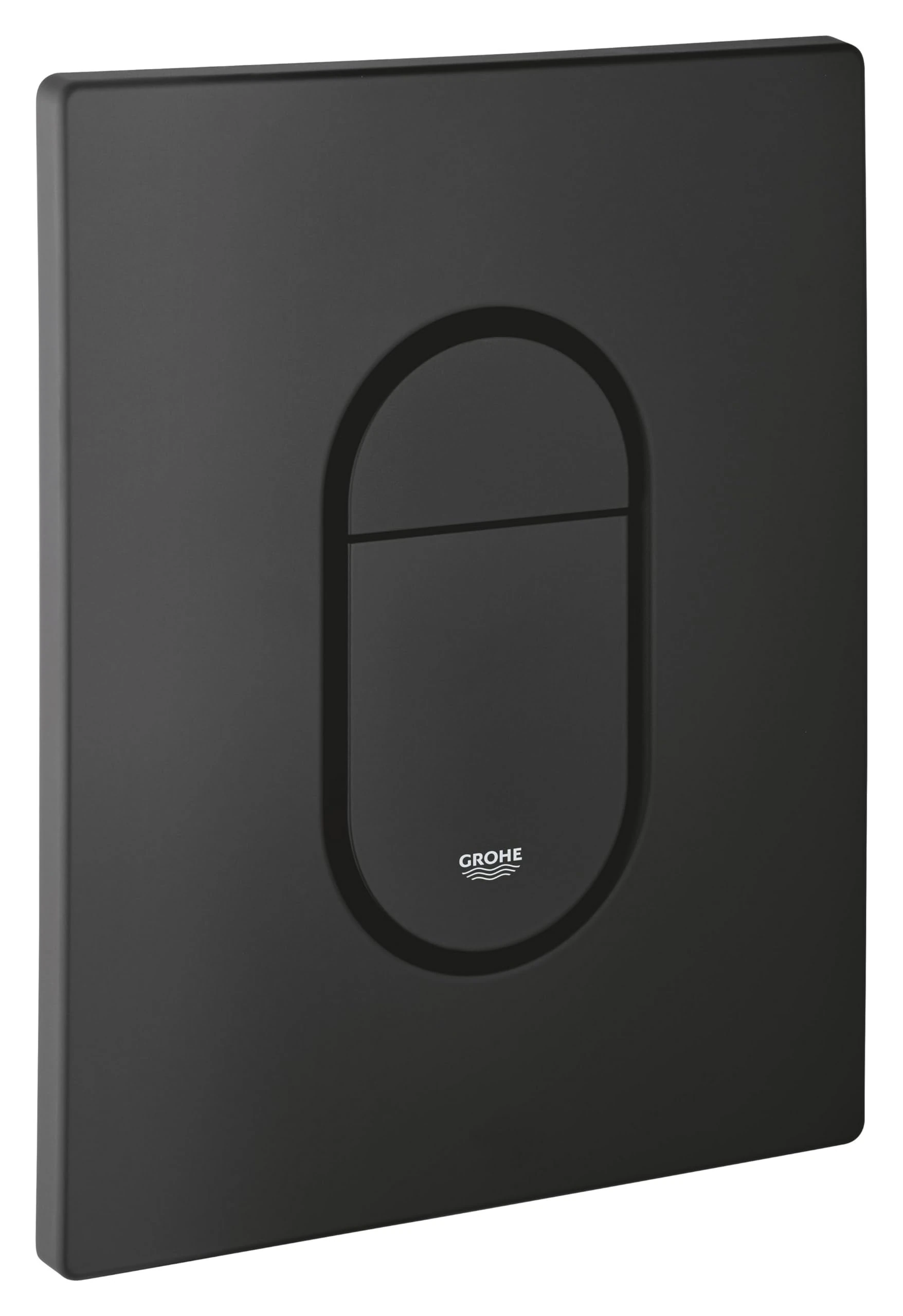 GROHE Arena Cosmopolitan Flush Plate for Concealed Cisterns (Dual Flush or Start-and-Stop Actuation for Pneumatic Drop Valve AV1, Water Saving, Vertical Fit), Size 156x197mm, Phantom Black, 38844KF0