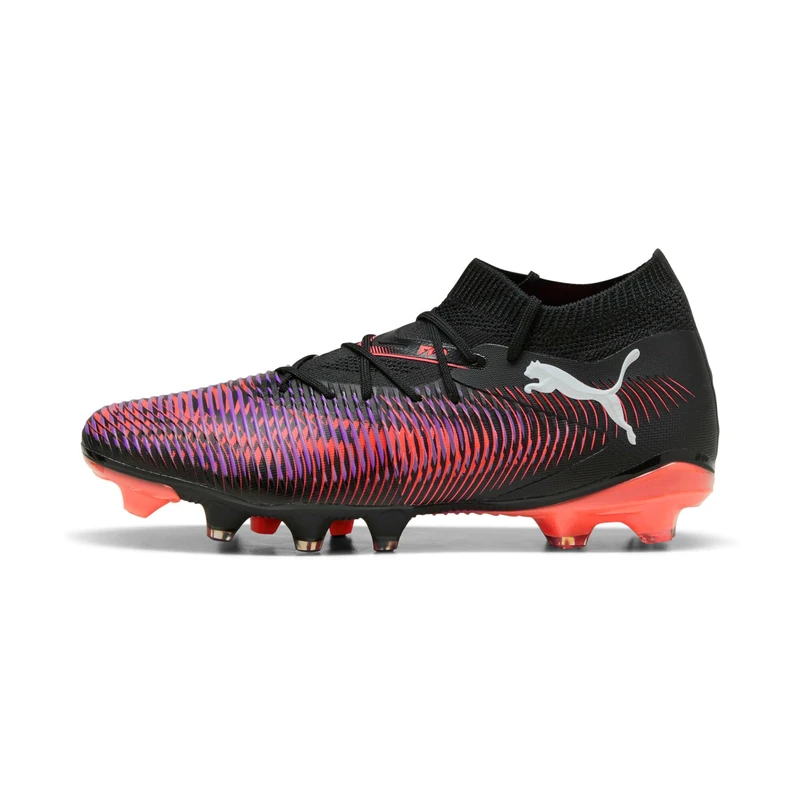 Puma Women's Future 8 Match Firm Ground/Artifical Ground Football Boots, Puma Black-Puma White-Glowing Red, 5 UK