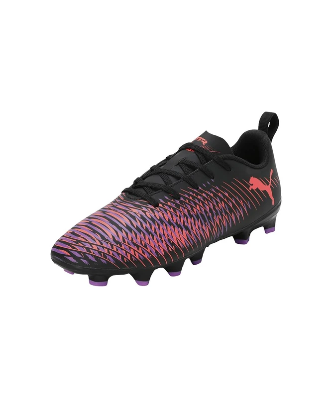 PUMA Unisex Kids Future 8 Play Fg/Ag Jr Soccer Shoe, Puma Black Puma White Glowing Red, 5 UK