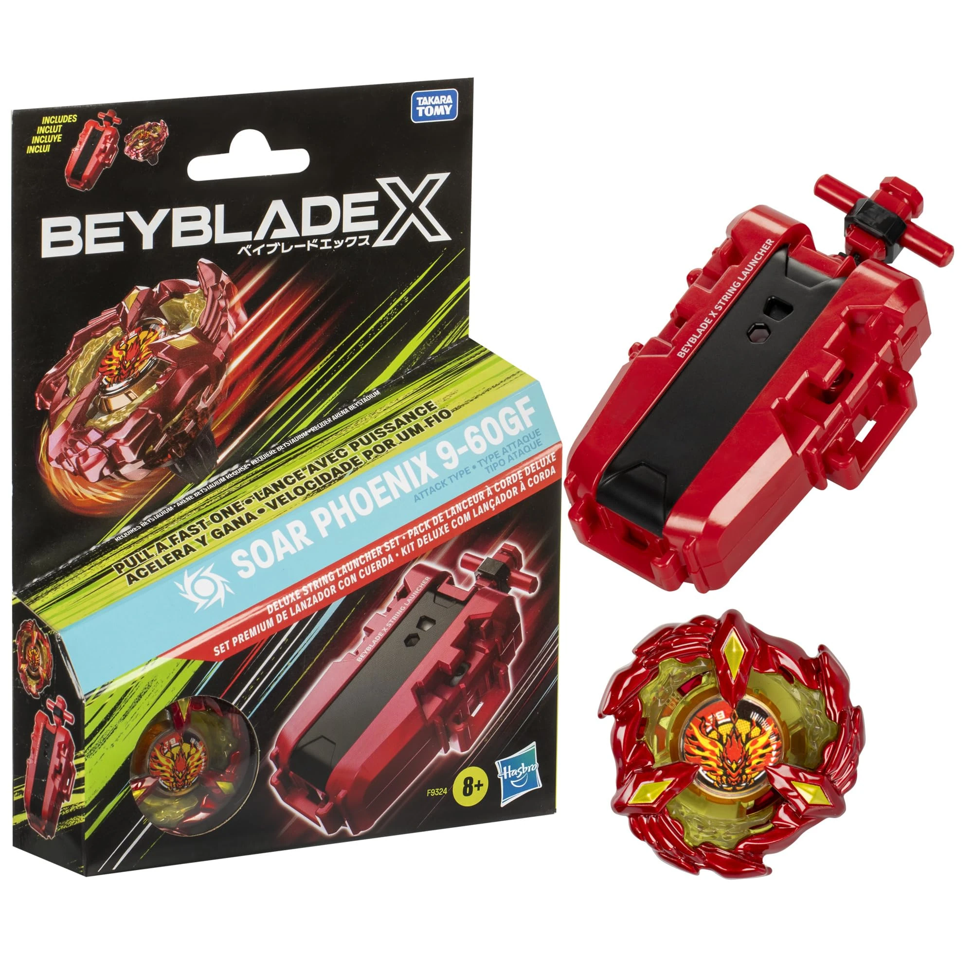 Beyblade X Soar Phoenix Deluxe Set, Includes String Launcher & Right-Spin Top, Spinning Battle Toy for 8+ Year Old Kids, Boys and Girls, High-Speed Action & Epic Battles