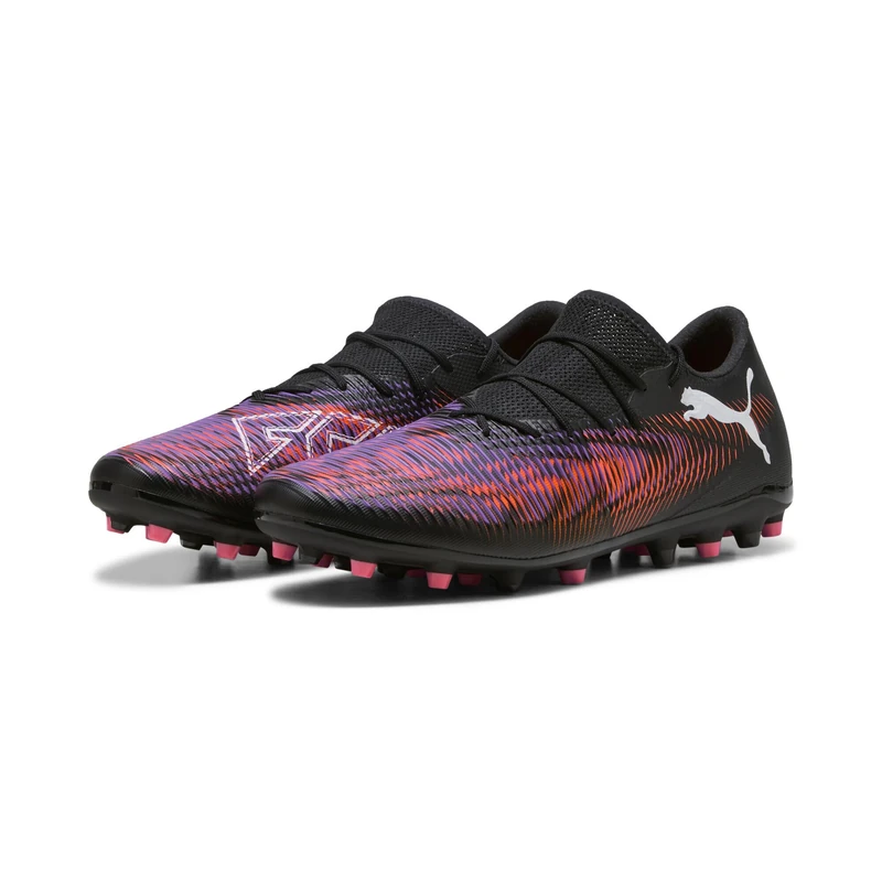 PUMA Unisex Future 8 Match Low MG Soccer Shoe, Black White-Glowing RED, 11 UK