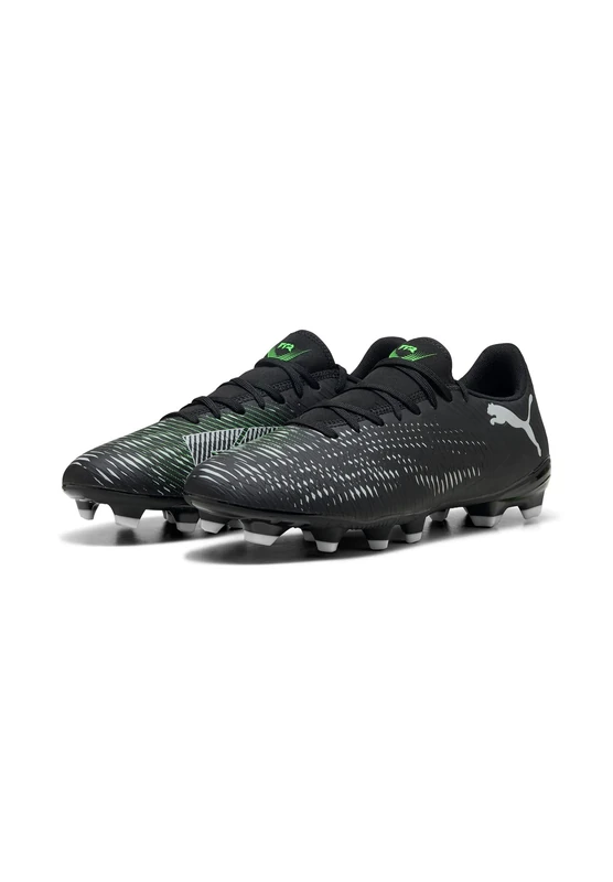 PUMA Unisex Future 8 Play Firm Ground/Artifical Ground Football Boots, PUMA Black-Cool Light Gray-Fluo Green, 4.5 UK