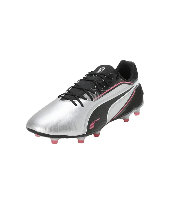 PUMA Unisex King Match Firm Ground/Artifical Ground Football Boots, PUMA Silver-PUMA Black-Sun Struck-PUMA White, 8 UK