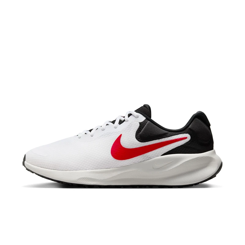 Nike Men's Revolution 7 Road Running Shoe, White/Fire Red/Black/Photon Du, 9.5