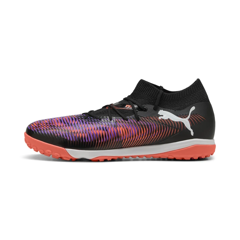 PUMA Unisex Future 8 Match Turf Football Boots, PUMA Black-PUMA White-Glowing Red, 12 UK