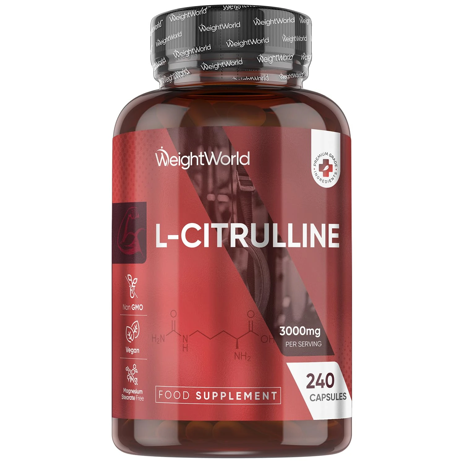L Citrulline 3000mg - 240 Capsules - 2 Months Supply - Vegan-Friendly & Gluten-Free L Citrulline Powder Capsules - Non-GMO & Magnesium Stearate-Free Supplement