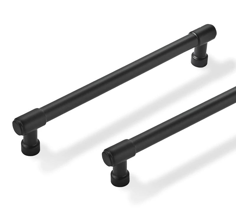 ZAUYX Solid Heavy Duty Jasper Pulls 10 Pack Matte Black Cabinet Pulls 6 Inch Hole Centers for Kitchen Cupboard Handles Modern Drawer Pulls Bathroom Cabinet Pulls