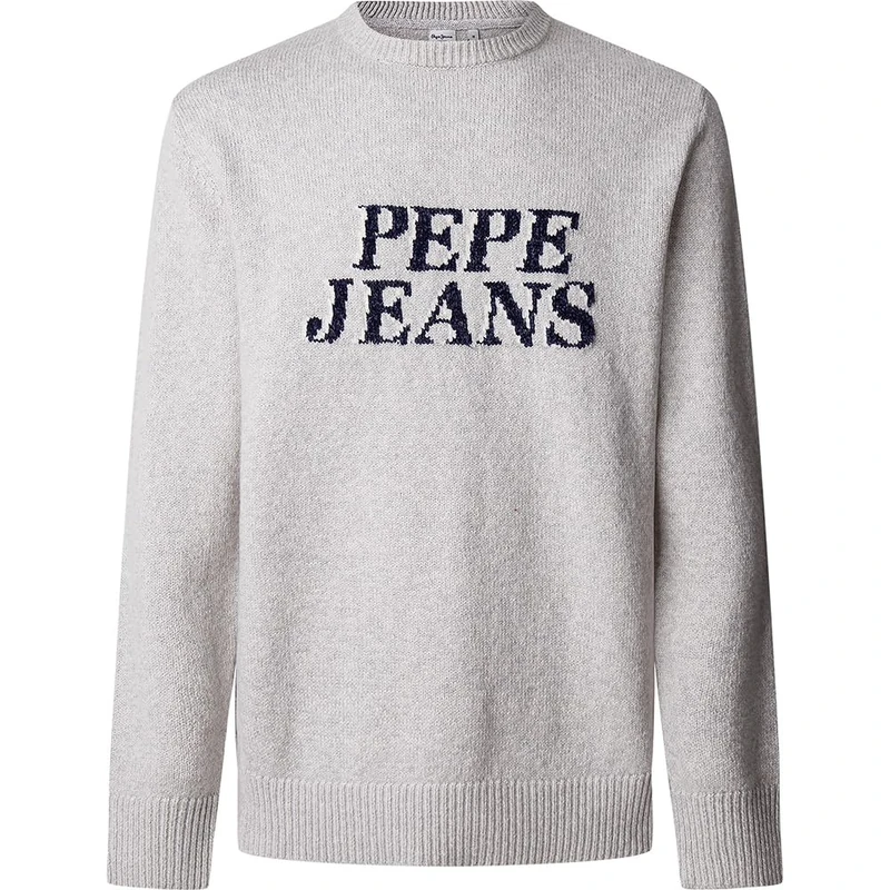 Pepe Jeans Men's Luka Knitwear, Grey (Light Grey Marl), L
