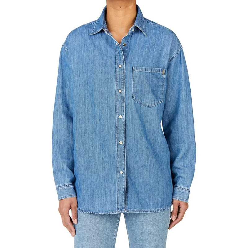 Pepe Jeans Women's Boyfriend Shirt, Blue (Denim-HX7), M