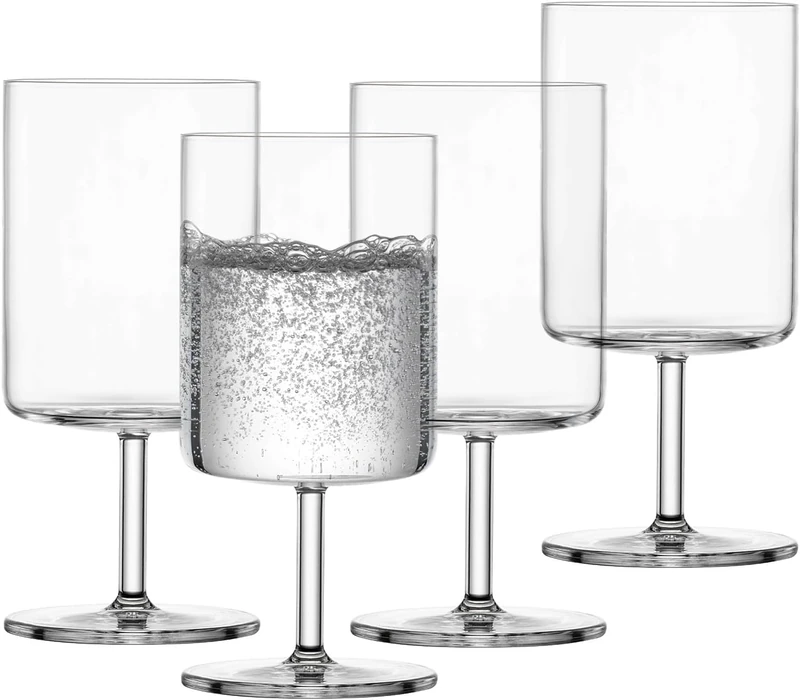 Schott Zwiesel Water Glasses Modo (Set of 4), Versatile Glasses with a Modern Design, Dishwasher-Safe Tritan Crystal Glasses, Made in Germany (Art. no. 119902)