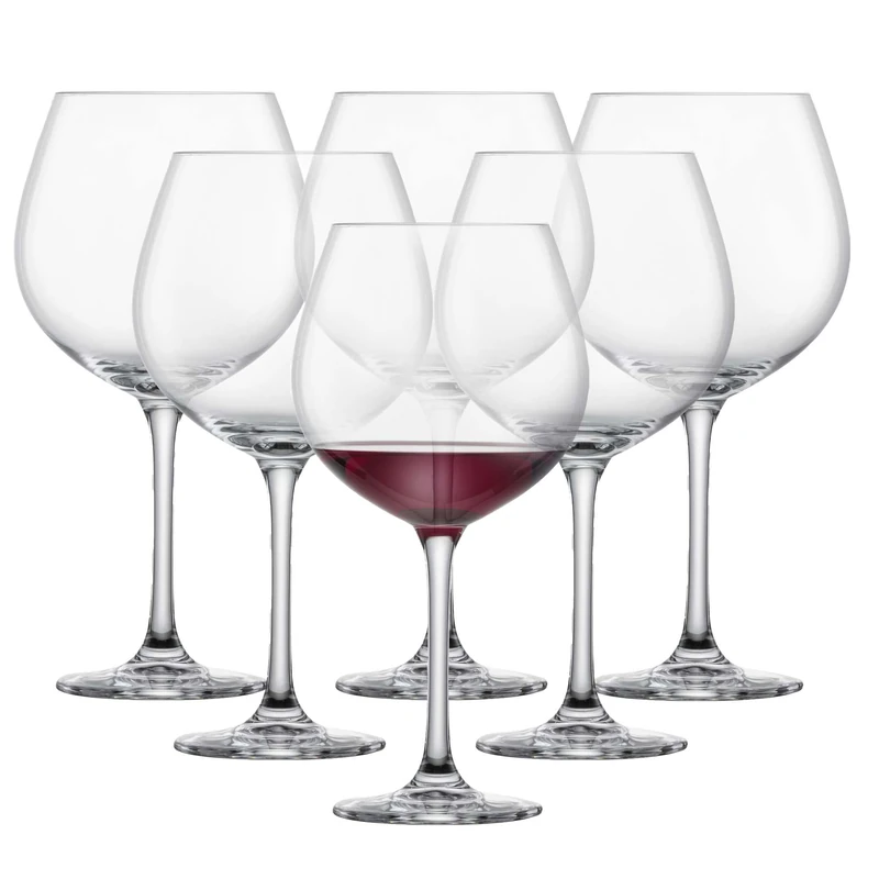 Schott Zwiesel Red Wine Glasses - Large Burgundy Goblet Classico (Set of 6), Classic Burgundy Glasses for red Wine, Dishwasher-Safe Tritan Crystal Glasses, Made in Germany (Art. no. 123655)