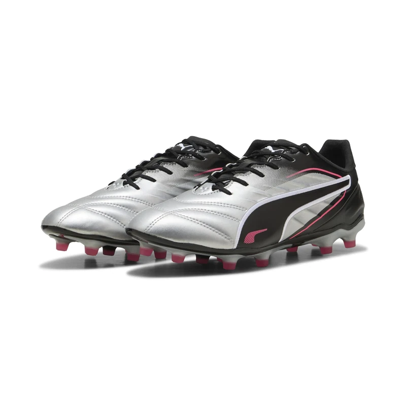PUMA Unisex King PRO Firm Ground/Artifical Ground Football Boots, PUMA Silver-PUMA Black-Sun Struck-PUMA White, 6.5 UK