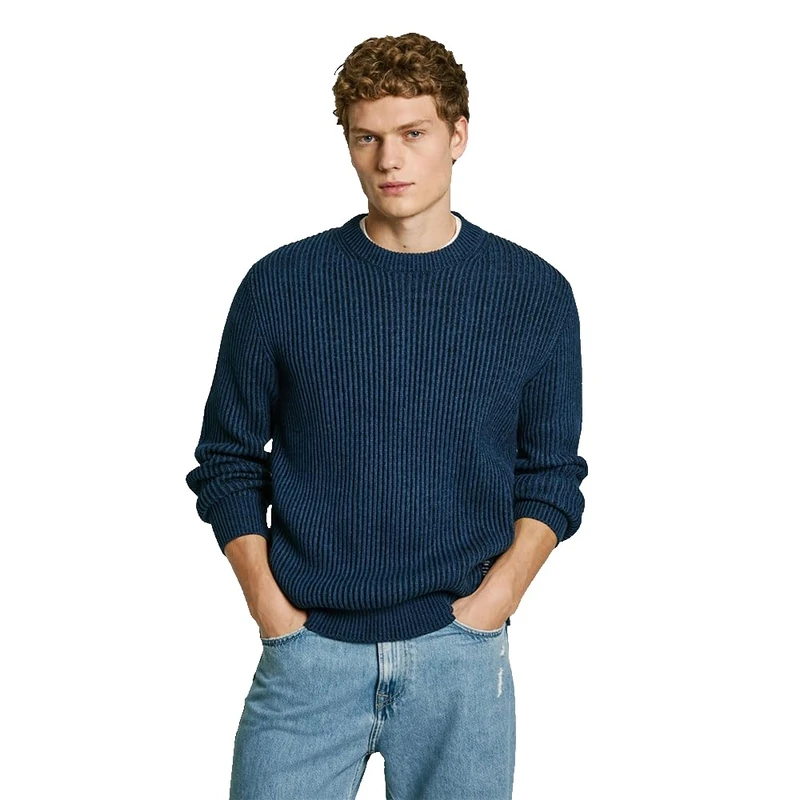 Pepe Jeans Men's Lawson Crew Neck Knitwear, Blue (Sterling Blue), XXL