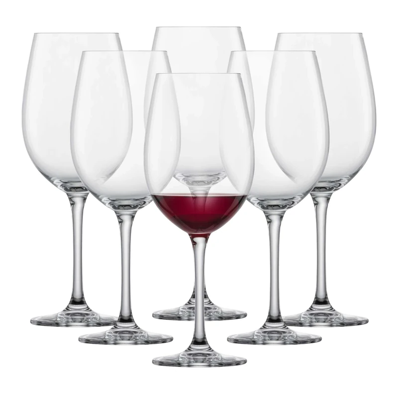 Schott Zwiesel Red Wine Glasses - Bordeaux Glass Classico (Set of 6), Classic Bordeaux Glasses for red Wine, Dishwasher-Safe Tritan Crystal Glasses, Made in Germany (Art. no. 123653)