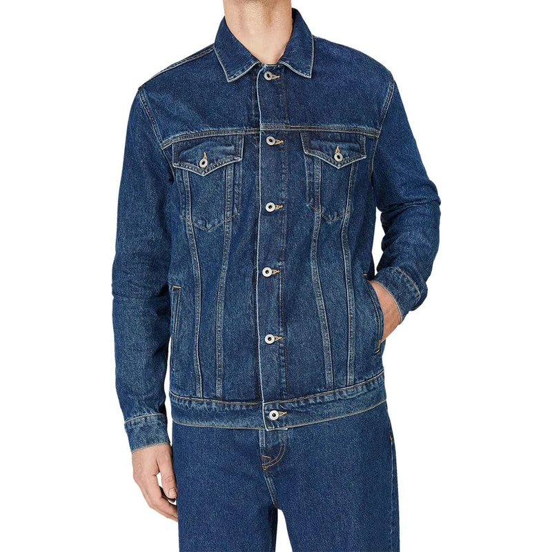 Pepe Jeans Men's Regular Jacket, Blue (Denim-HW5), XL