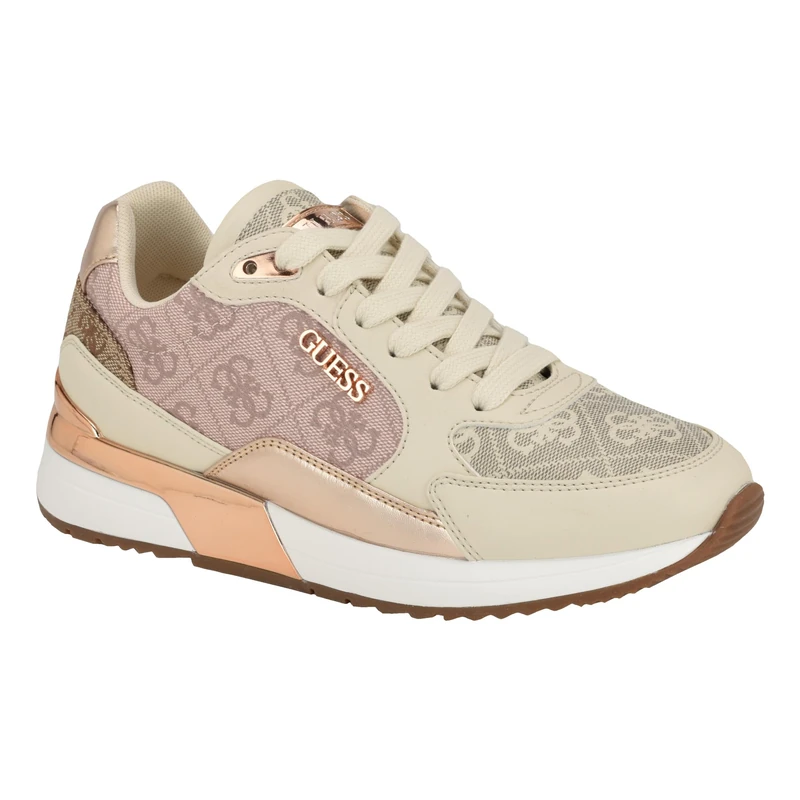 GUESS Women's Moxea Sneaker, Light Pink Logo Multi 684, 6 UK