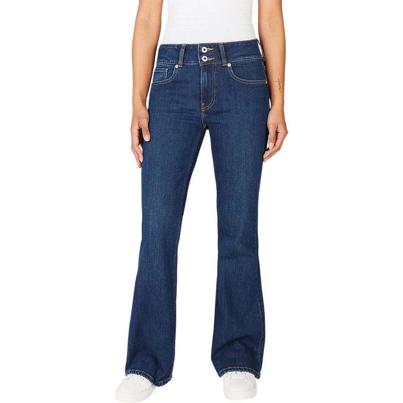 Pepe Jeans Women's Flare Jeans Mw, Blue (Denim-EE2), 25W x 34L
